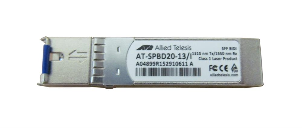 AT-SPBD20-13/I Allied Telesis 20km Bidirectional 1Gbps 100m SC SFP TX1310nm Transceiver Module