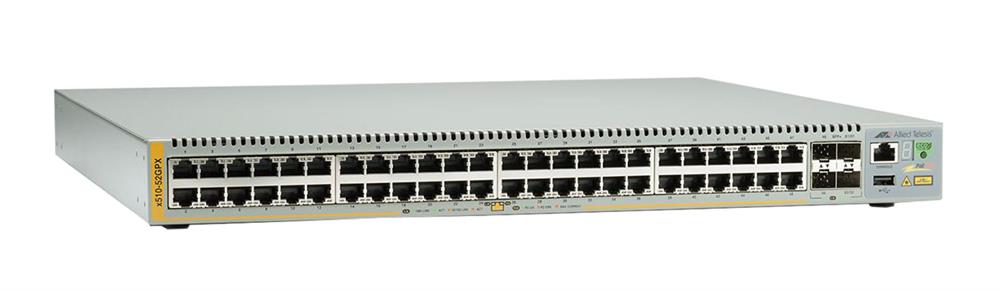 AT-X510-52GPX-90 Allied Telesis 48-Ports poE+ 10/100/1000Base-T Stackable Gigabit Edge Switch (Refurbished)