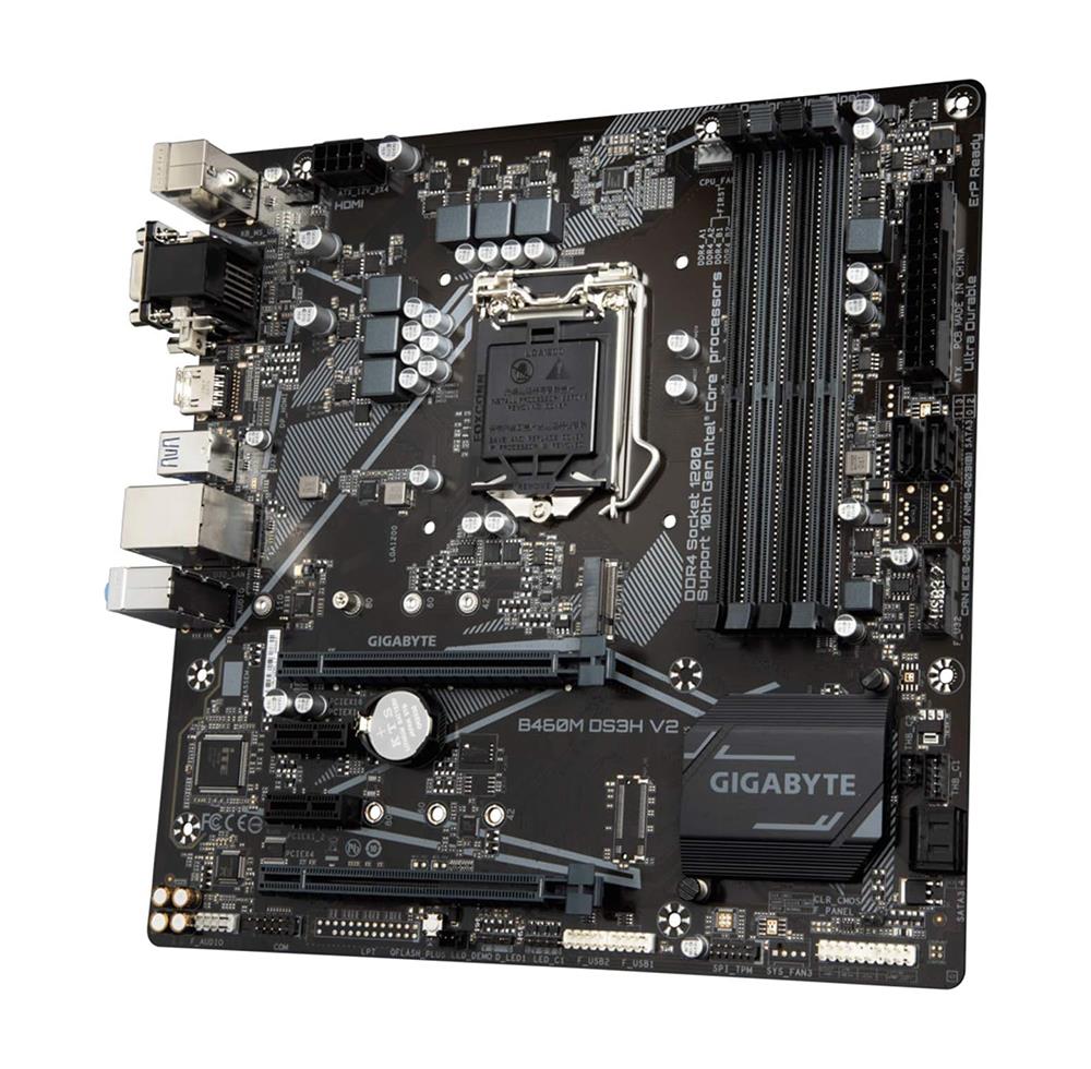 B460M DS3H V2 Gigabyte Socket LGA 1200 Intel H470 Chipset 10th Generation Core i9/i7/i5/i3 / Pentium / Celeron Processors Support DDR4 4x DIMM 4x SATA 6.0Gb/s Micro-ATX Motherboard (Refurbished)