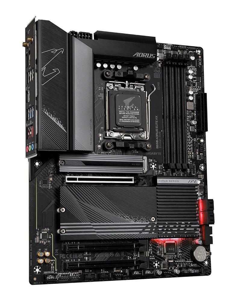 B650 AORUS ELITE AX Gigabyte Socket AM5 AMD B560 Chipset AMD Ryzen 7000 Series Processors Support DDR5 4x DIMM 2x SATA 6.0Gb/s ATX Motherboard (Refurbished)