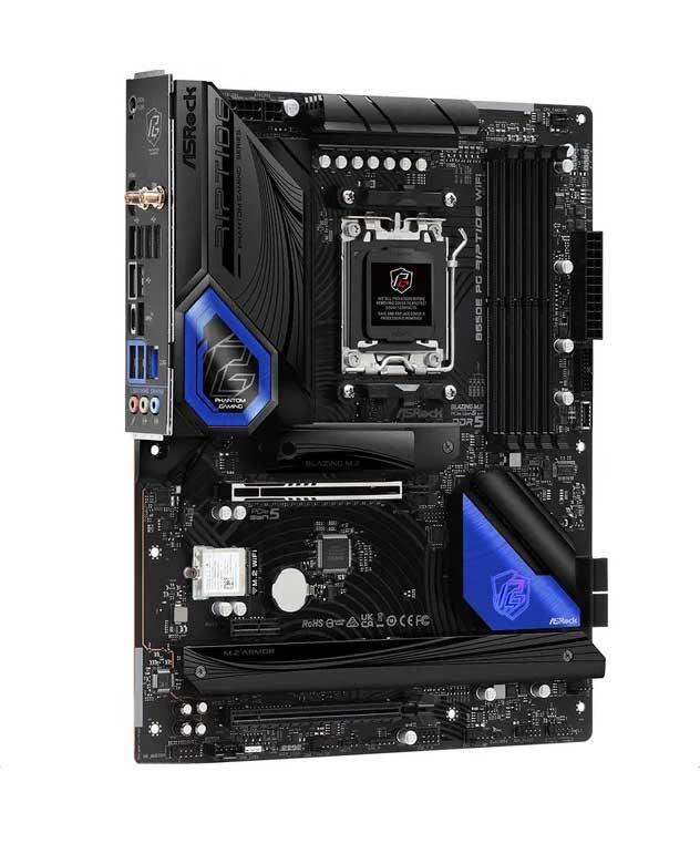 B650E PG Riptide WiFi ASRock Socket AM5 AMD B760 Chipset AMD Ryzen 7000 Series Processors Support DDR5 4x DIMM 2x SATA3 6.0Gb/s ATX Motherboard (Refurbished)