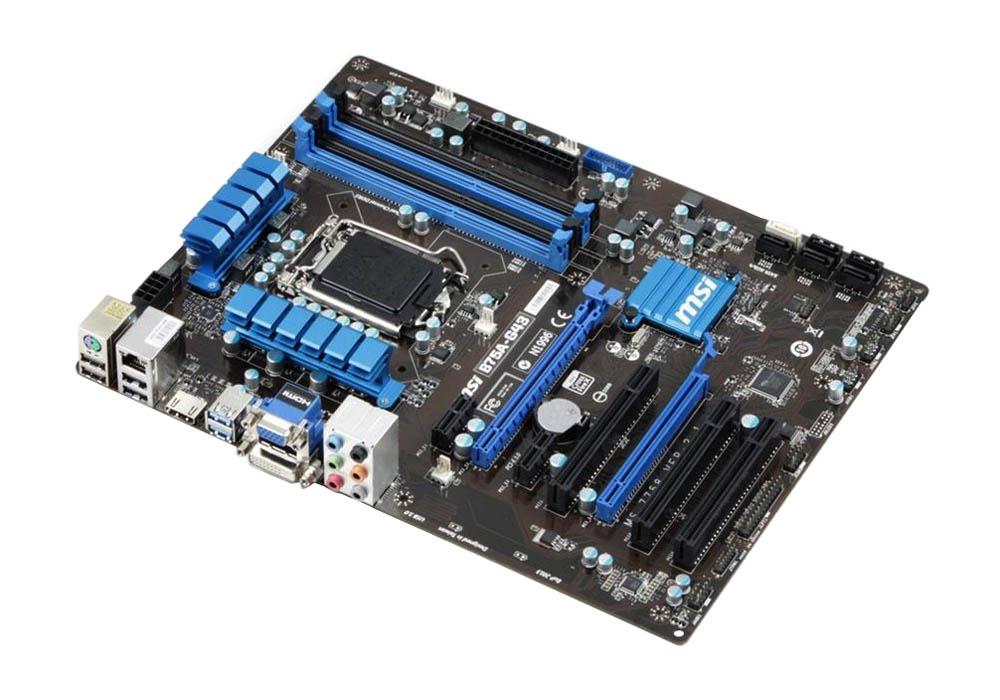 B75A-G43-B2 MSI B75A-G43 Socket LGA 1155 Intel B75 Chipset Core i7 Processors Support DDR3 4x DIMM 5x SATA 3.0Gb/s ATX Motherboard (Refurbished)