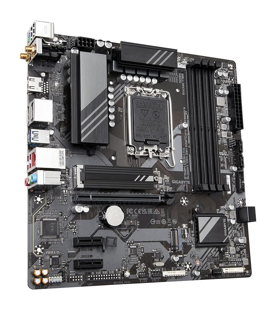 B760M DS3H AX DDR4 Gigabyte Socket LGA 1700 Intel B760 Chipset 13th/12th Generation Core / Pentium Gold / Celeron Processors Support DDR4 4x DIMM 4x SATA 6.0Gb/s Micro-ATX Motherboard (Refurbished)