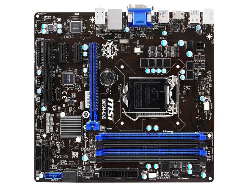 B85M-E45 MSI LGA1150 Intel B85 DDR3 DVI HDMI VGA Motherboard (Refurbished)