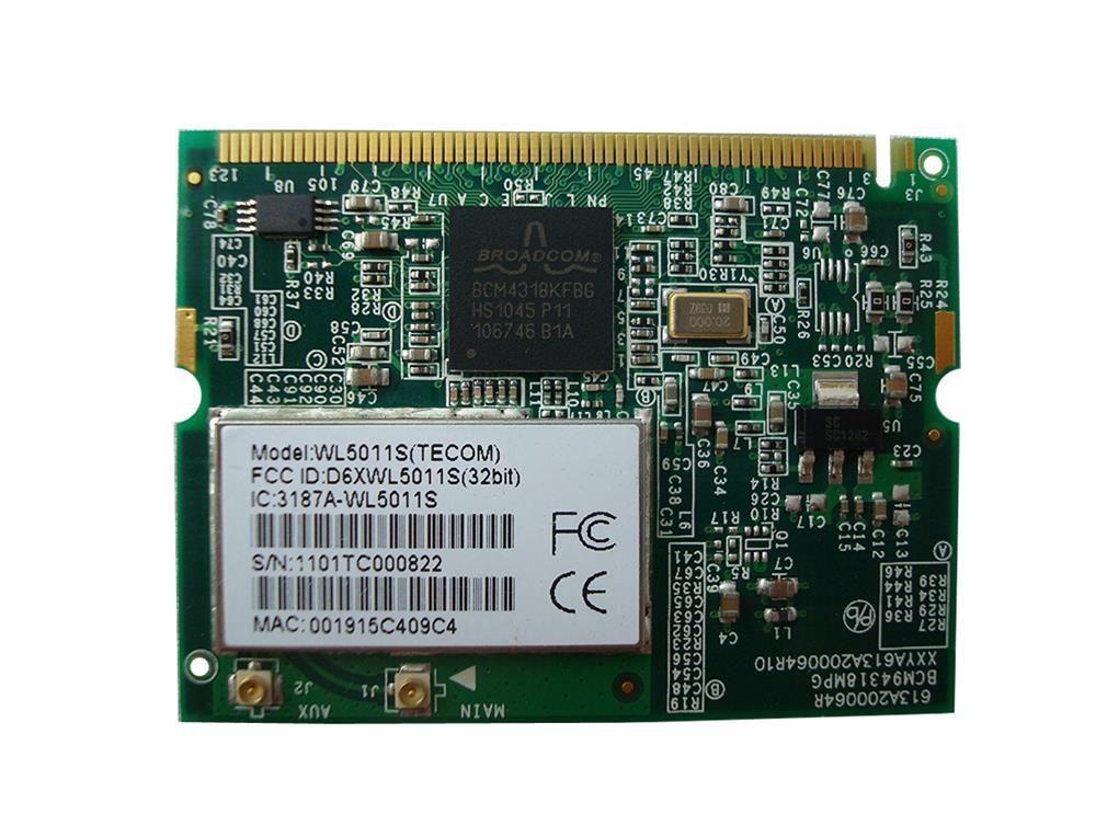 BCM94318MPG1 HP Broadcom 54g Maxperformance 802.11g B/g Mini PCi Wireless Laptop Card Bcm94318mpg 377325-001