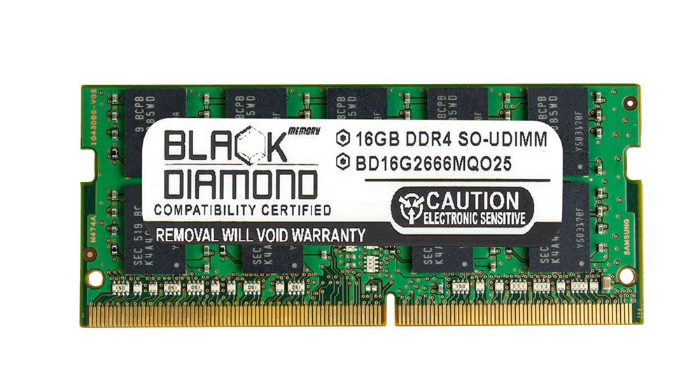 BD16G2666MQO25 Black Diamond 16GB PC4-21300 DDR4-2666MHz ECC Unbuffered CL19 260-Pin SoDimm 1.2V Dual Rank Memory Module