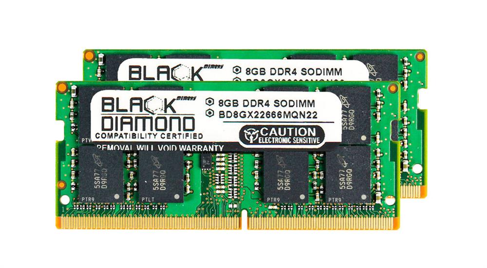 BD8GX22666MQN22 Black Diamond 16GB Kit (2 X 8GB) PC4-21300 DDR4-2666MHz non-ECC Unbuffered CL19 260-Pin SoDimm 1.2V Dual Rank Memory