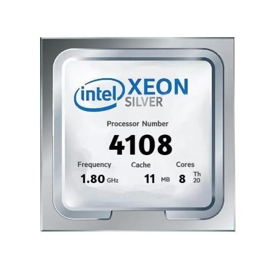BX806734108 Intel Xeon Silver 4108 8-Core 1.80GHz 9.60GT/s UPI 11MB L3 Cache Socket LGA3647 Processor