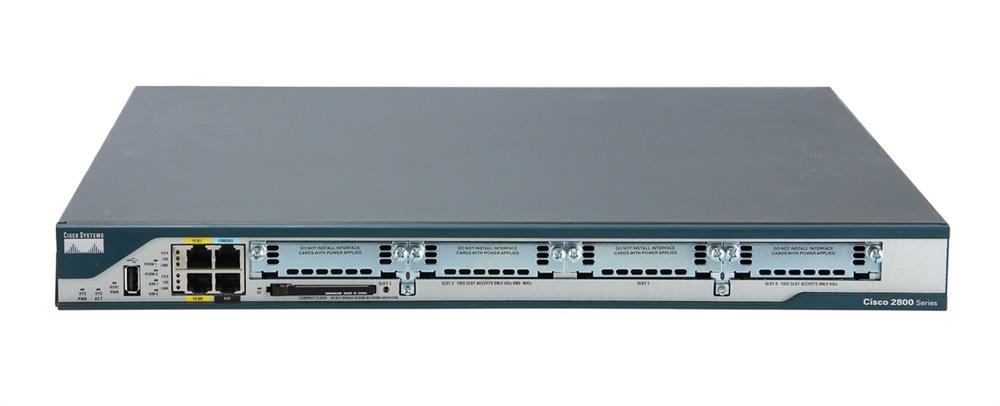 C2801-VSEC-SRST/K9 Cisco 2801 VSEC Router Bundle With PVDM2-8 FL-SRST-24 Advanced IP Services 64F/256D (Refurbished)