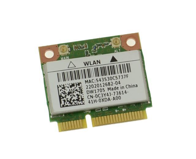 C3Y4J Dell WiFi Card DW1705 Mini PCI-E 802.11b/g/n Bluetooth 4.0 Internal Mini for Latitude 3540
