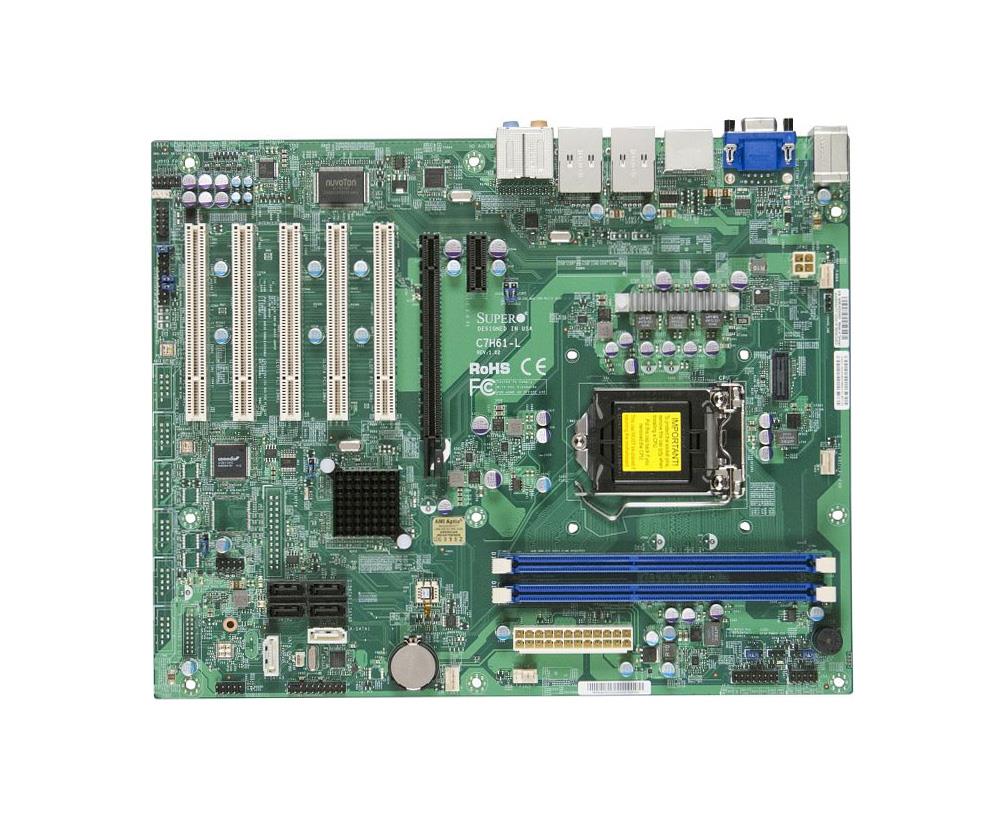 C7H61-L SuperMicro Socket LGA 1155 Intel H61 Express Intel Core i7 / i5 / i3 / Pentium Processors Support DDR3 2x DIMM 2x SATA 6.0Gb/s ATX Motherboard (Refurbished)