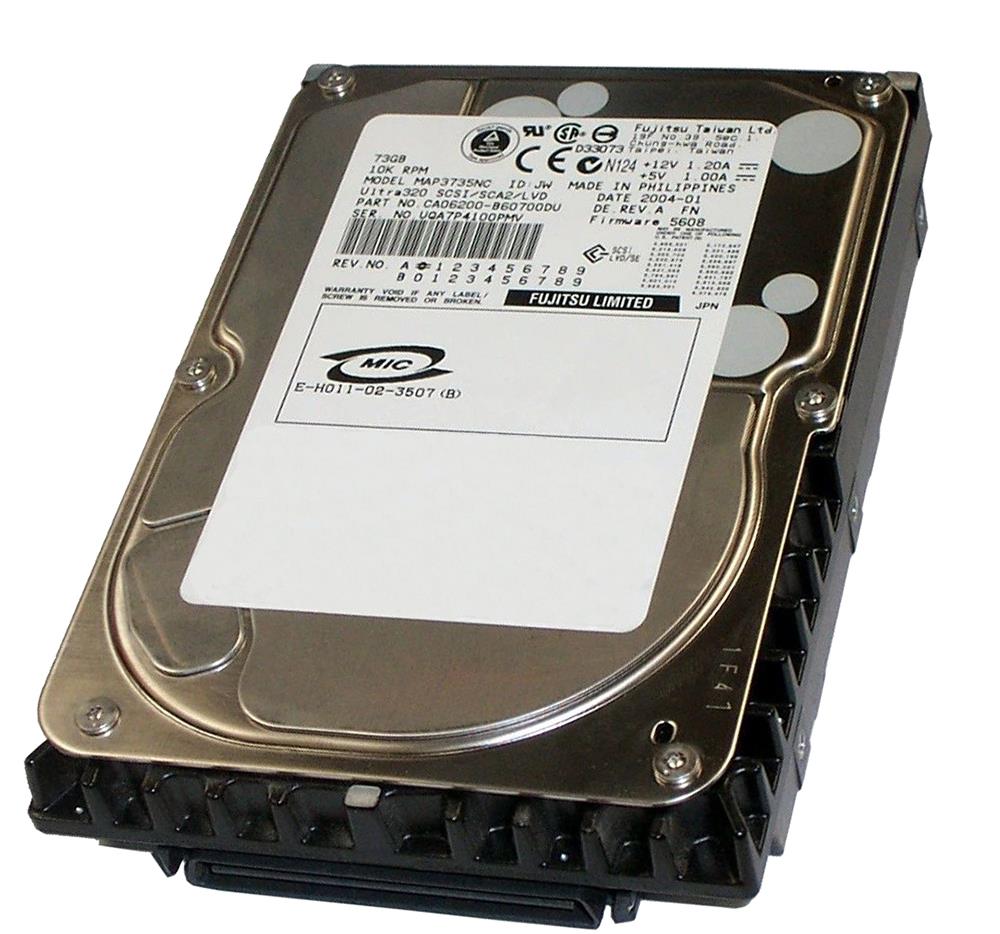 CA06200-B60700DU Fujitsu Enterprise 73.5GB 10000RPM Ultra-320 SCSI 80-Pin Hot Swap 8MB Cache 3.5-inch Internal Hard Drive