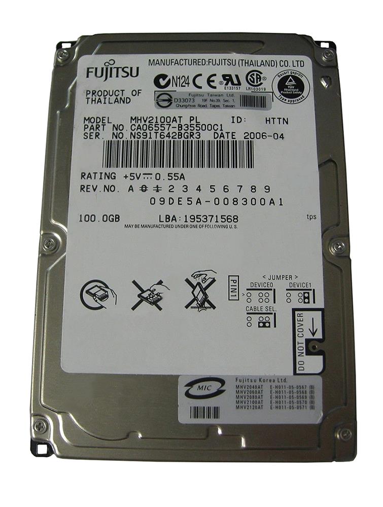 CA06557-B35500C1 Fujitsu Mobile 100GB 4200RPM ATA-100 8MB Cache 2.5-inch Internal Hard Drive