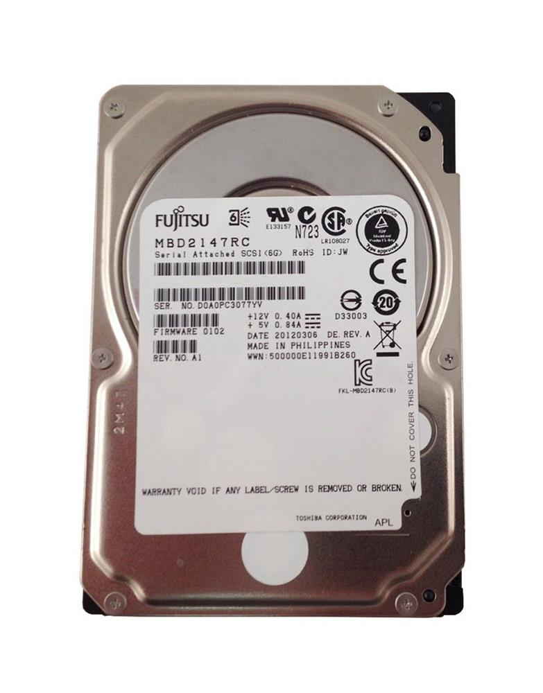 CA07068-B11000CS Fujitsu 147GB 10000RPM SAS 16MB Cache 2.5-inch Internal Hard Drive