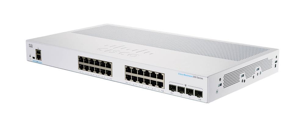 CBS250-24T-4G-EU Cisco 250 CBS250-24T-4G Ethernet Switch - 28 Ports - Manageable - 2 Layer Supported - Modular - 4 SFP Slots - Optical Fiber, Twisted  (Refurbished)
