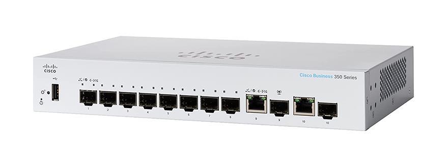 CBS350-8S-E-2G-BR Cisco Business 350 Series CBS350-8S-E-2G 8 x SFP Ports 1000Base-T + 2 x Combo SFP Ports Layer 3 Managed Rack-mountable GE Network Switch (Refurbished)