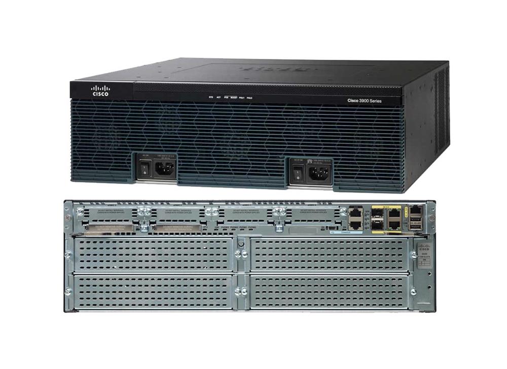 CISCO3925-SEC/K9 Cisco 3925 Integrated Services Router 2 x SFP (mini-GBIC), 3 x Services Module, 4 x HWIC, 4 x PVDM, 2 x CompactFlash (CF) Card 3 x 10/100/1000Base-T WAN (Refurbished)