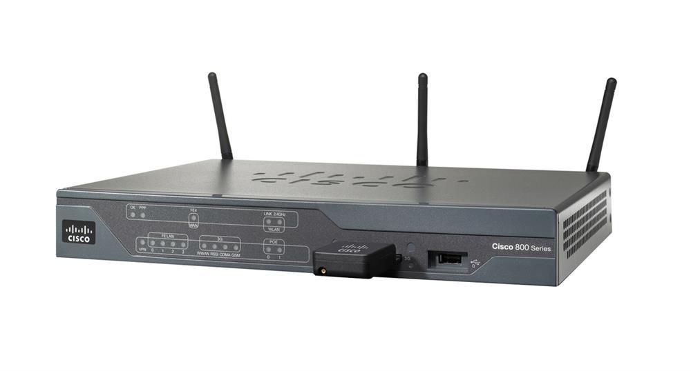 CISCO881G-K9 Cisco 881 Ethernet Security Router 1 x 10/100Base-TX WAN, 4 x 10/100Base-TX LAN (Refurbished)