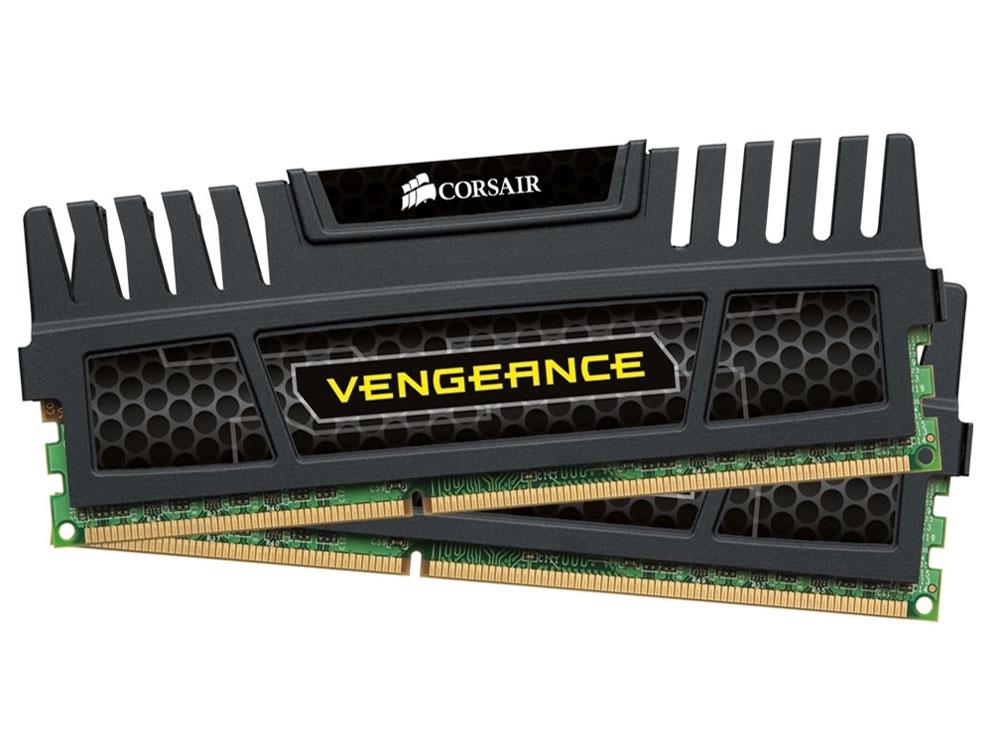 CMZ16GX3M2A1600C10 Corsair Vengeance 16GB Kit (2 X 8GB) PC3-12800 DDR3-1600MHz Unbuffered 240-Pin CL10-10-10-27 DIMM Memory w/ Black Heat Spreader