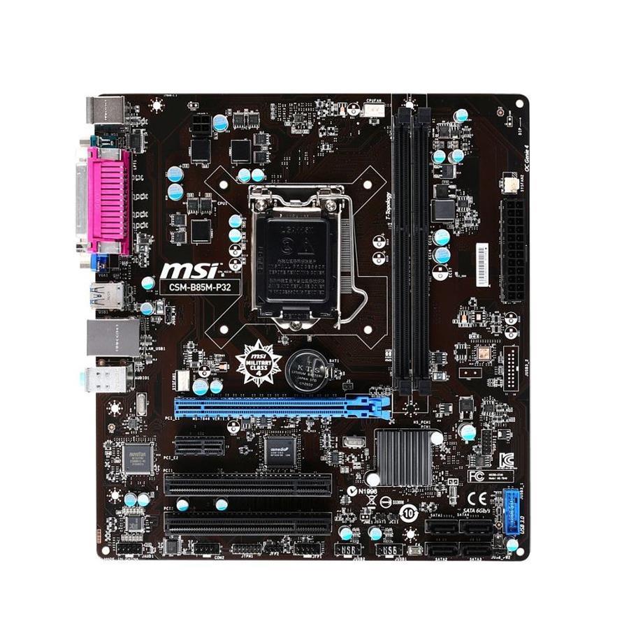 CSMB85MP32 MSI B85 1150 2DIMM PCiex16 VGA M-ATX Motherboard (Refurbished)