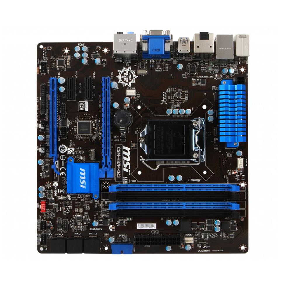 CSMH87MG43 MSI LGA1150 Intel H87 DDR3 Crossfirex SATA3&USB3.0 A&GBe Micro-ATX Motherboard (Refurbished)