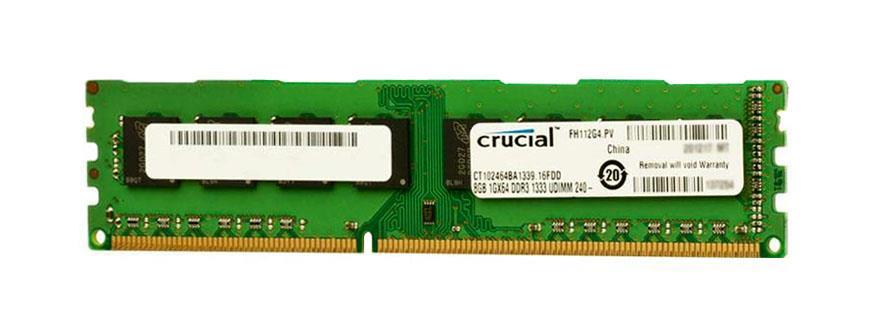 CT2KIT102464BA1339.16FDD Crucial 16GB Kit (2 X 8GB) PC3-10600 DDR3-1333MHz non-ECC Unbuffered CL9 240-Pin DIMM Memory
