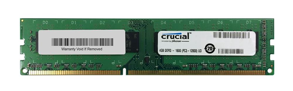 CT51264BA160B Crucial 4GB PC3-12800 DDR3-1600MHz non-ECC Unbuffered CL11 240-Pin DIMM Memory Module