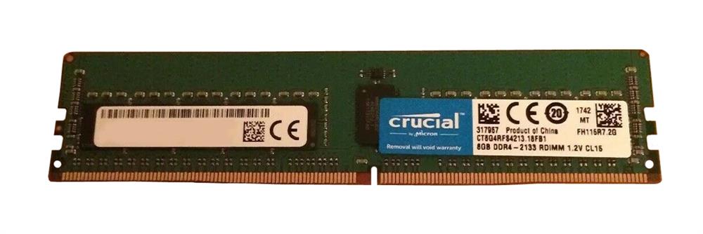 CT8G4RF84213.18FA2 Crucial 8GB PC4-17000 DDR4-2133MHz Registered ECC CL15 288-Pin DIMM 1.2V Single Rank Memory Module