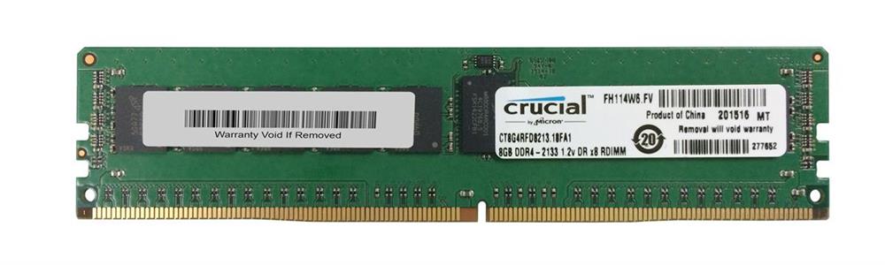 CT8G4RFD8213.18FRET Crucial 8GB PC4-17000 DDR4-2133MHz Registered ECC CL15 288-Pin DIMM 1.2V Dual Rank Memory Module