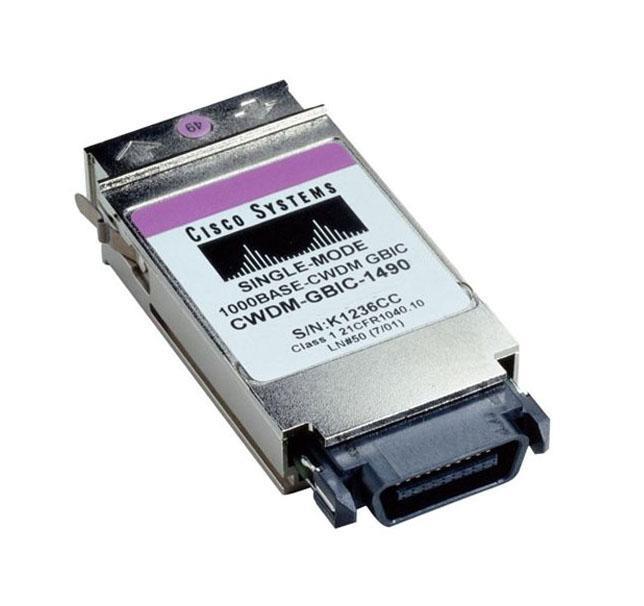 CWDM-GBIC-1490 Cisco 1Gbps 1000Base-ZX CWDM Single-mode Fiber 80km 1490nm Duplex SC Connector GBIC Transceiver Module (Refurbished)