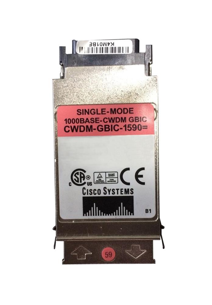 CWDM-GBIC-1590/NS Cisco 1Gbps 1000Base-ZX CWDM Single-mode Fiber 80km 1590nm Duplex SC Connector GBIC Transceiver Module