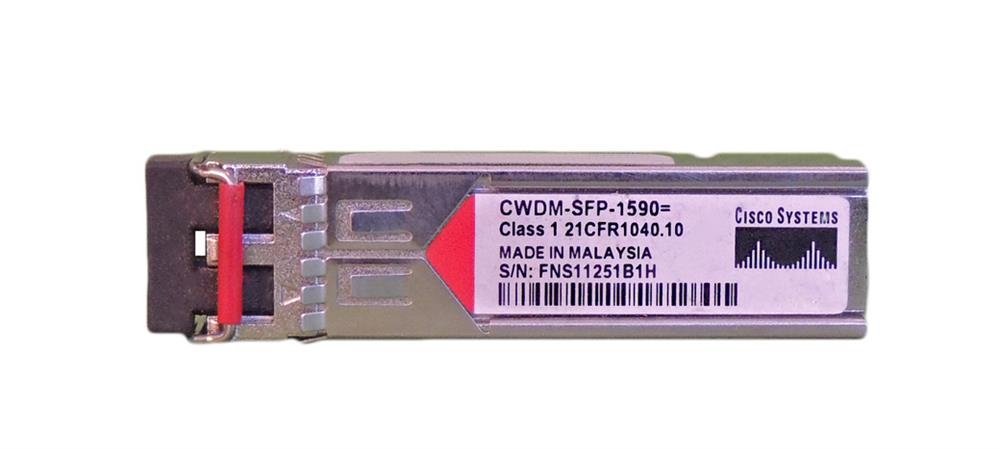 CWDM-SFP-1590 Cisco 1Gbps 1000Base-CWDM Fibre Channel Single-mode Fiber 80km 1590nm Duplex LC Connector SFP Transceiver Module (Refurbished)