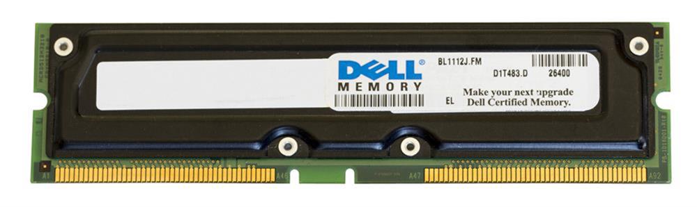 D1T483.D Dell 512MB PC800 800MHz 40ns ECC Unbuffered 184-Pin RIMM Memory Module
