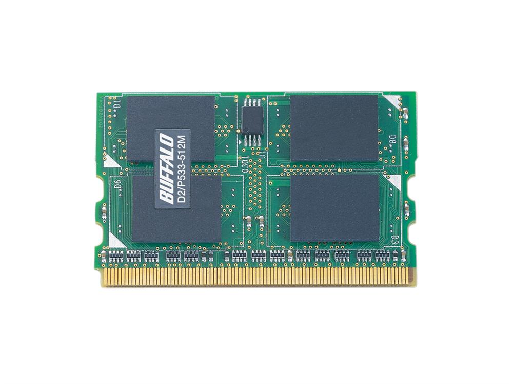 D2/P533-512M Buffalo 512MB PC2-4200 DDR2-533MHz non-ECC Unbuffered CL4 172-Pin Micro-DIMM Memory Module