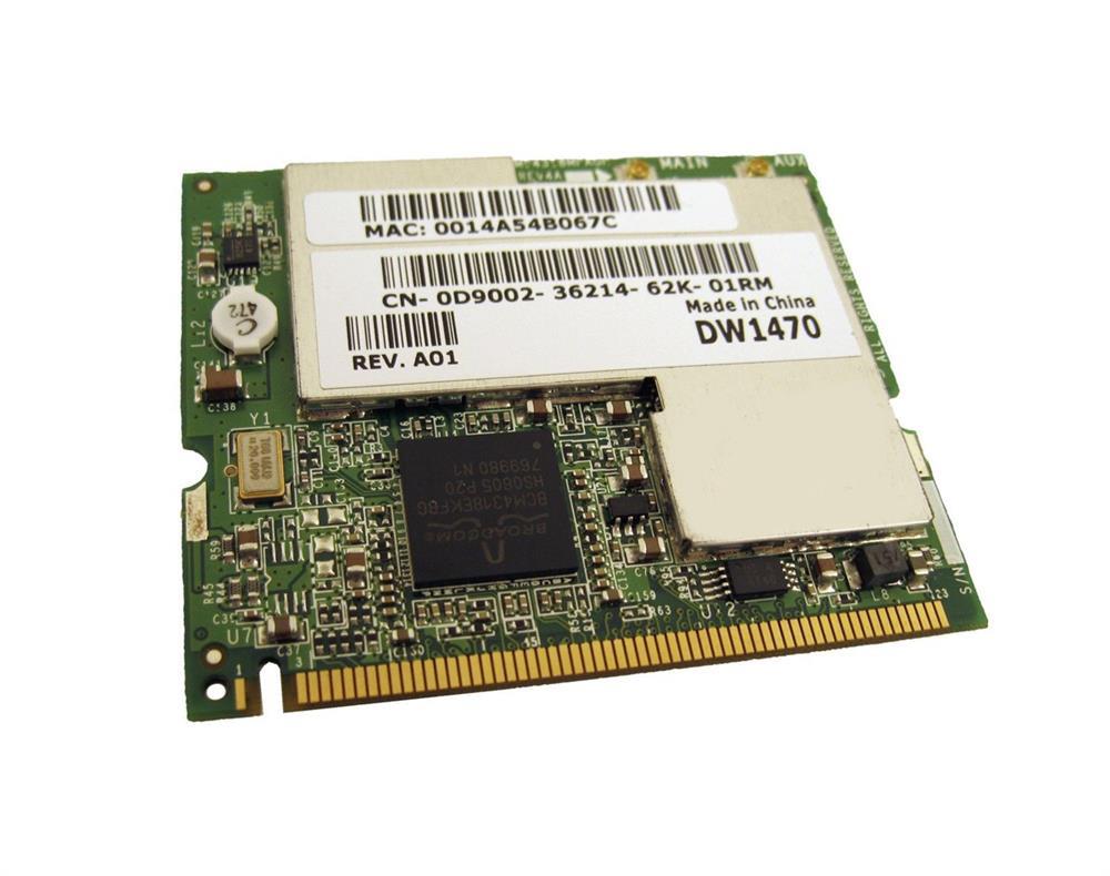 D9002 Dell Wireless 1470 802.11 a/b/g MiniPCI Card B130/1300/120L US (RoHS)