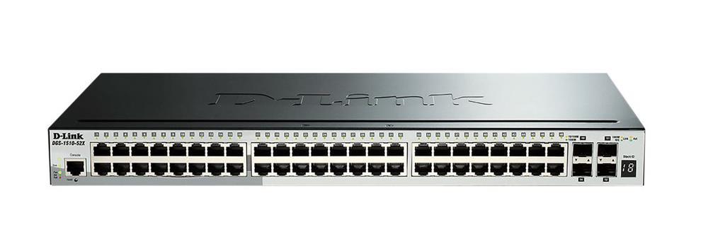 DGS151052XMP D-Link 48-Ports 10/100/1000Base-T RJ-45 PoE Manageable Layer2 Stackable Smart Switch with 4x 10GBase-X SFP+ Ports (Refurbished)