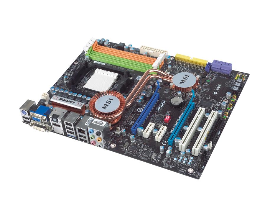 DKA790GXPlatinum MSI Socket AM2+ AMD 790GX + SB750 Chipset AMD Phenom X4/ Phenom X3/ Phenom II X4/ Phenom II X3/ AMD Athlon 64 FX/ Athlon 64/ Athlon X2/ AMD Sempron Processors Support DDR2 4x DIMM 5x SATA 3.0Gb/s ATX Motherboard (Refurbished)