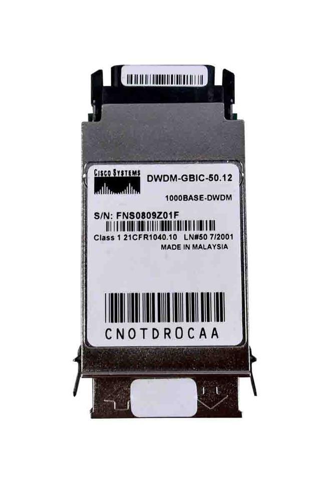 DWDM-GBIC-50.12/NS Cisco 1.25Gbps 1000Base-DWDM Single-mode Fiber 80km 1550.12nm Duplex SC Connector GBIC Transceiver Module