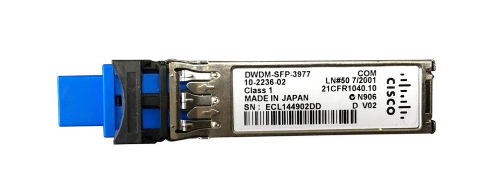 DWDM-SFP-3977 Cisco 1.25Gbps 1000Base-DWDM Single-Mode Fiber 80km 1539.77nm LC Connector SFP Transceiver Module
