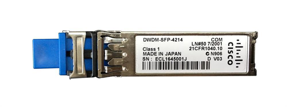 DWDM-SFP-4214 Cisco 1.25Gbps 1000Base-DWDM Single-Mode Fiber 80km 1542.14nm LC Connector SFP Transceiver Module