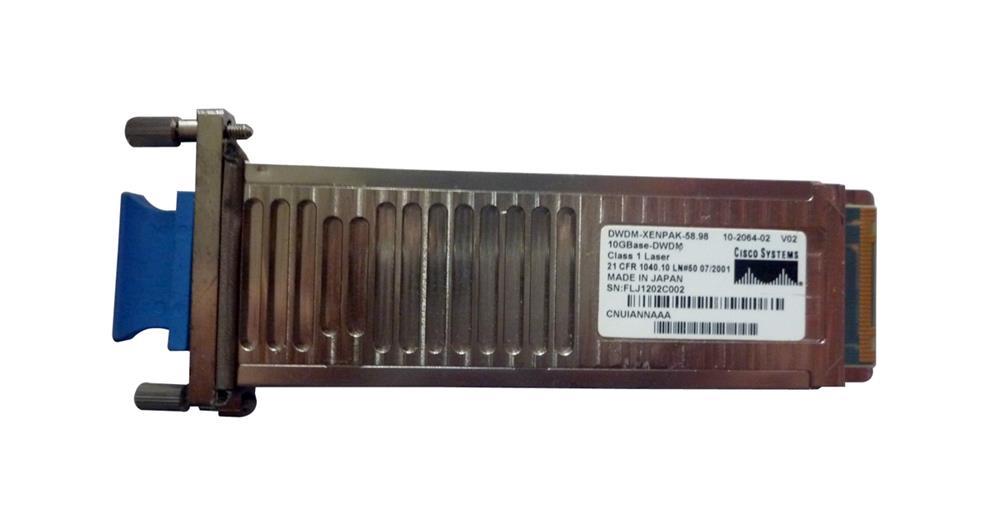 DWDM-XENPAK-58.98/NEW Cisco 10Gbps 10GBase-DWDM Single-Mode Fiber 80km 1558.98nm Duplex SC Connector XENPAK Transceiver Module