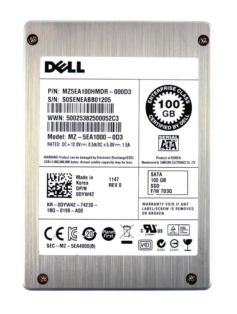 DYW42 Dell 100GB eMLC SATA 3Gbps 2.5-inch Internal Solid State Drive (SSD)