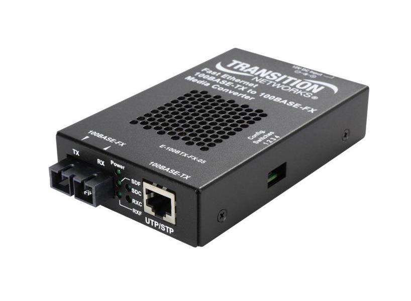 E-100BTX-FX-05LHHTNA Transition 100Base-TX (RJ-45) to 100Base-FX 1300 NM Multi-Mode (ST) 2 Kilometers/1.2 Miles for Fast Ethernet Conversion Center Slide-In-Module Media Converter