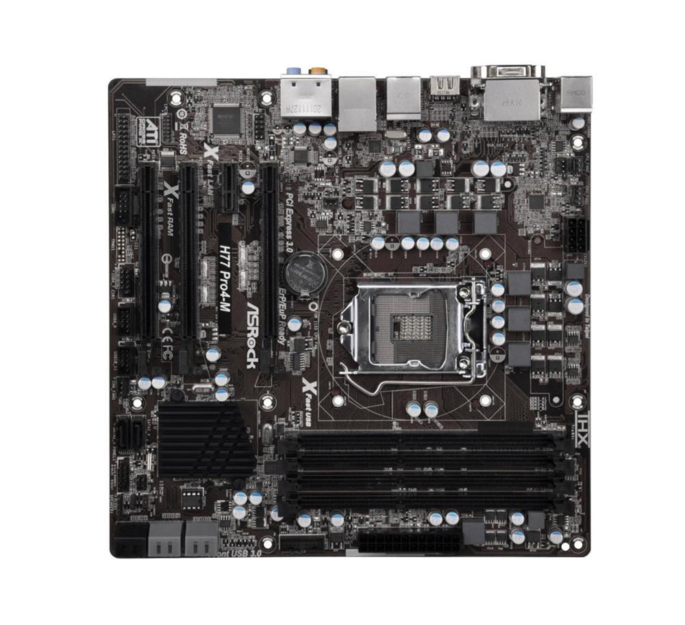 E80-29019200197 ASRock H77 Pro4-M Intel H77 Chipset Socket LGA1155 micro-ATX Motherboard (Refurbished)