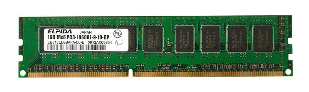 EBJ10EE8BAFA-DJ-E Elpida 1GB PC3-10600 DDR3-1333MHz ECC Unbuffered CL9 240-Pin DIMM Single Rank Memory Module
