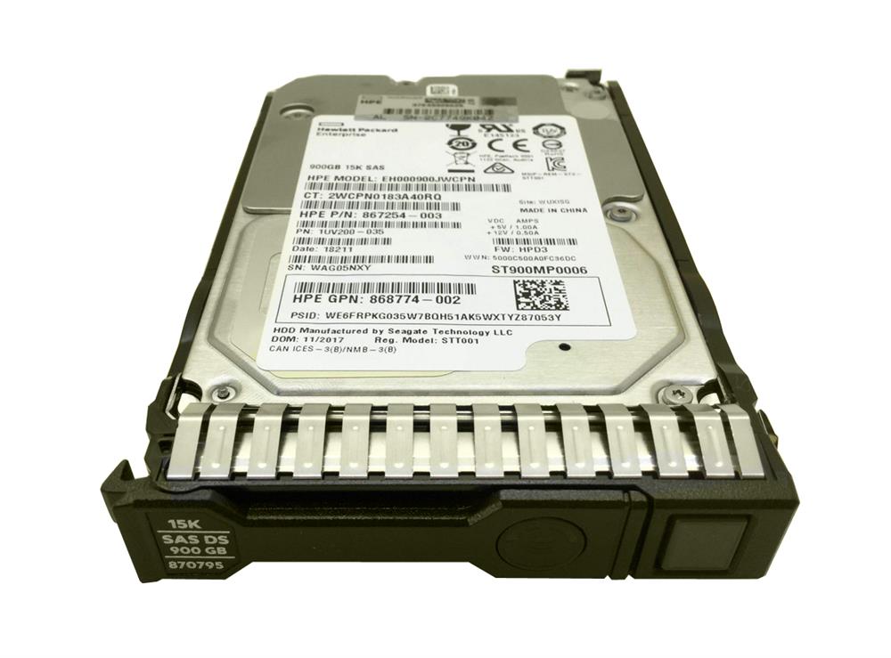 EH000900JWCPH HP 900GB 15000RPM SAS 12Gbps 2.5-inch Internal Hard Drive with Smart Carrier