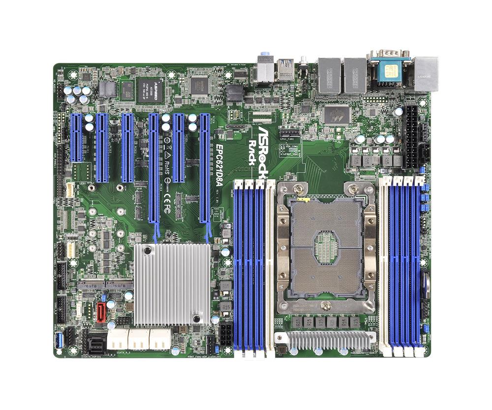 EPC621D8A ASRock Dual Socket LGA 3647 Intel C621 Chipset 2nd Generation Intel Xeon Scalable Processors Support DDR4 8x DIMM 13x SATA3 6.0Gb/s ATX Server Motherboard (Refurbished)