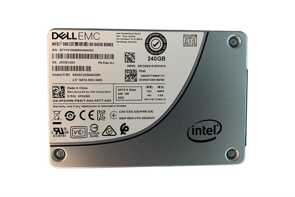 F0V0W Dell 240GB TLC SATA 6Gbps Read Intensive 2.5-inch Internal Solid State Drive (SSD)