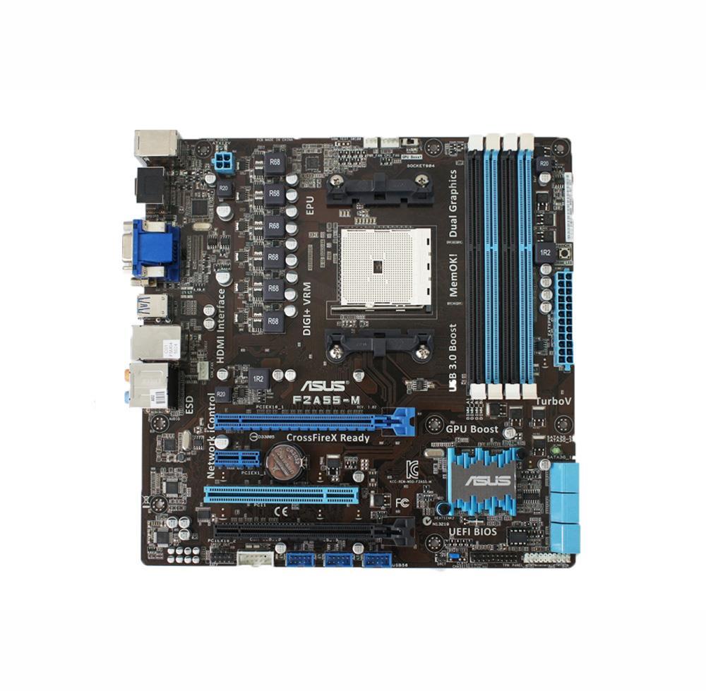 F2A55-M/CSM ASUS Socket FM2 AMD A55 Chipset AMD Athlon/ A-Series Processors Support DDR3 4x DIMM 6x SATA 3.0Gb/s Micro-ATX Motherboard (Refurbished)