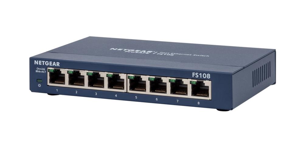 FS108-300UKS NetGear ProSafe 8-Ports 10/100Mbps Ethernet Switch with Auto Uplink (Refurbished)